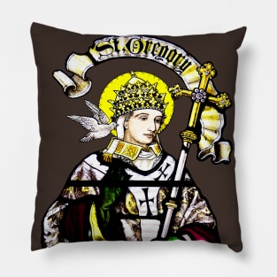 Saint Gregory the Great Stained Glass Window Pillow