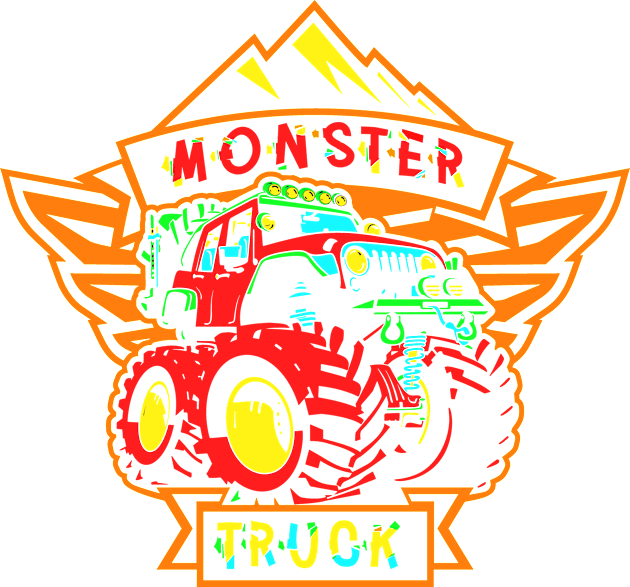 Monster Truck Kids T-Shirt by black8elise