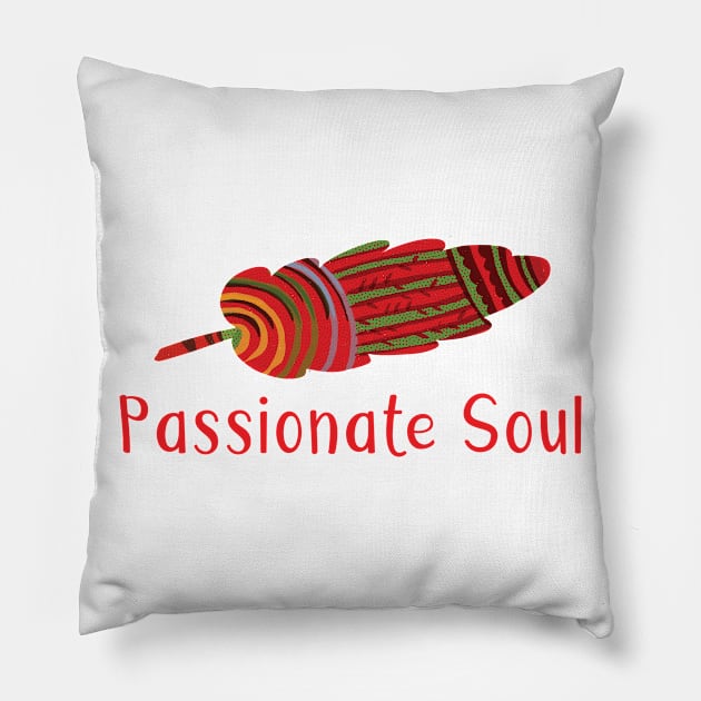 Passionate Soul - Feather Charms abstract illustration GC-107-03 Pillow by GraphicCharms