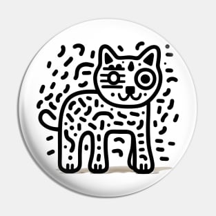 Cat Doodle Style Pin