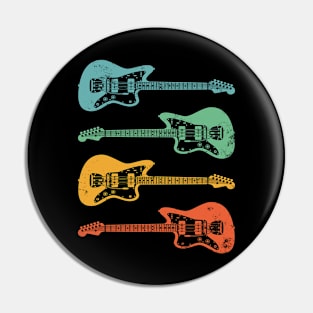 Offset Style Electric Guitar Cool Retro Colors Pin