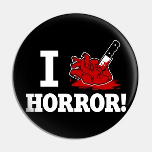 I Heart Horror! Pin