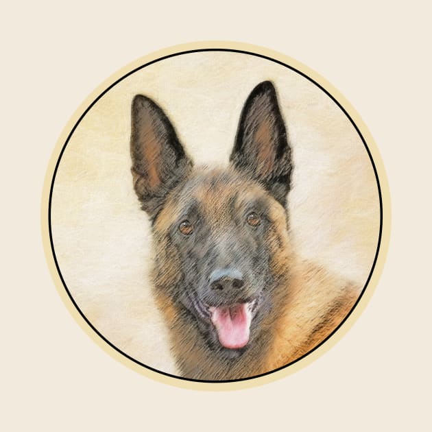 Belgian Malinois Painting - Cute Original Dog Art by Alpen Designs