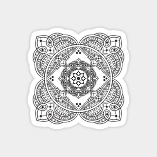 Elegant Lace Henna Tattoo Style Mandala Pattern Magnet