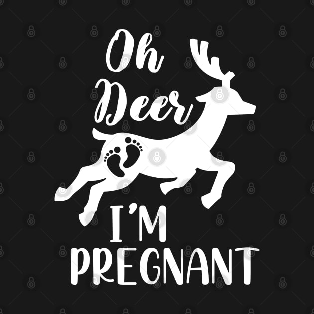 Oh Deer I'm Pregnant Gift, Christmas Pregnancy Announcement, Funny Pregnancy Announcement by WassilArt