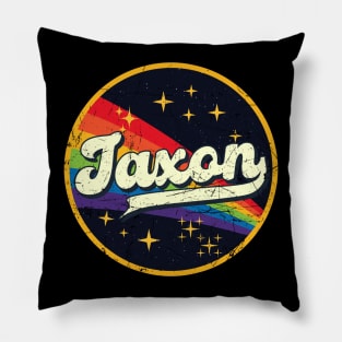 Jaxon // Rainbow In Space Vintage Grunge-Style Pillow