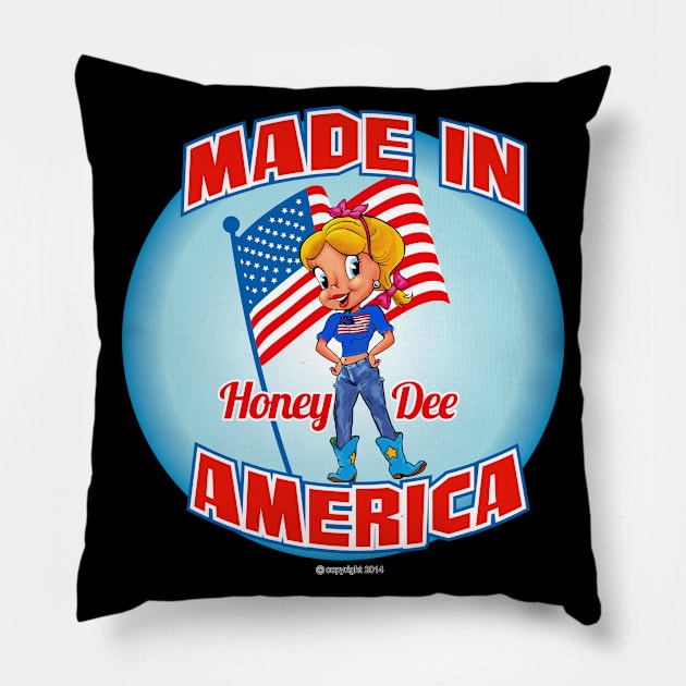 Made In America Pillow by Honey Dee Games