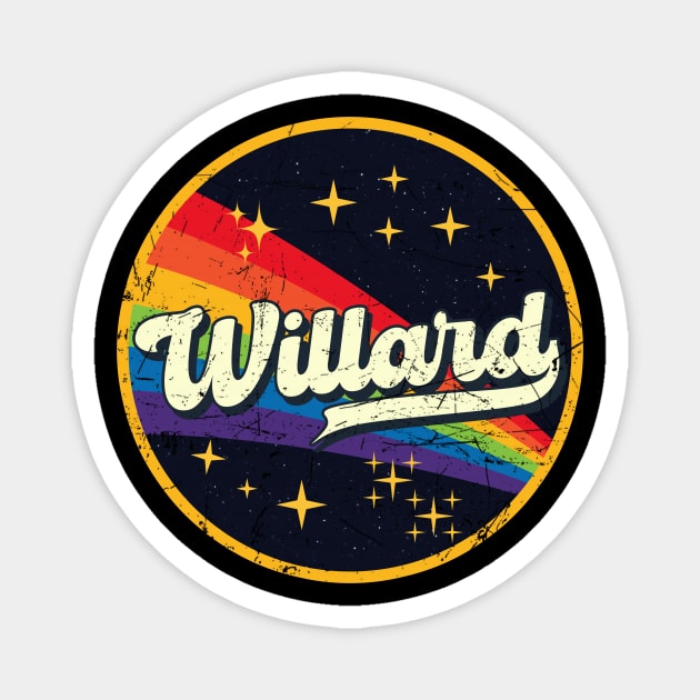 Willard // Rainbow In Space Vintage Grunge-Style Magnet by LMW Art