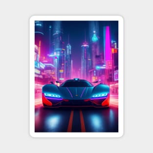 Asian Neon Velocity: Futuristic Thrill Ride Magnet