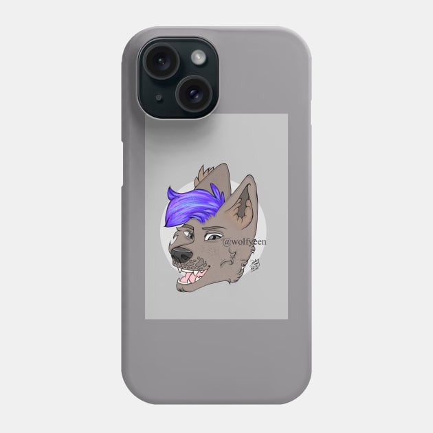 Blue haired dog Phone Case by Yeenwolf 