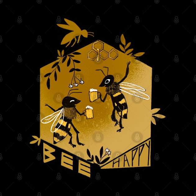 Bee happy by Petit Faon Prints