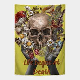 life begins at death Tapestry