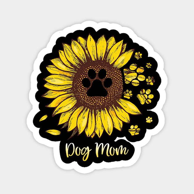 Dog Mom Shirt Tees for Women Letter Print Dog Lover Tees Sunflower Casual Short Sleeve Mom Gift Tops Magnet by Cheridle12