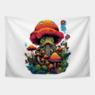 Psychedelic World Sketches Magic Shroom Tapestry