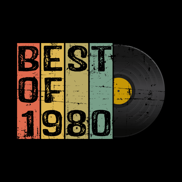 Retro Vintage Birthday Gift For Him or Her Best of 1980 by RW