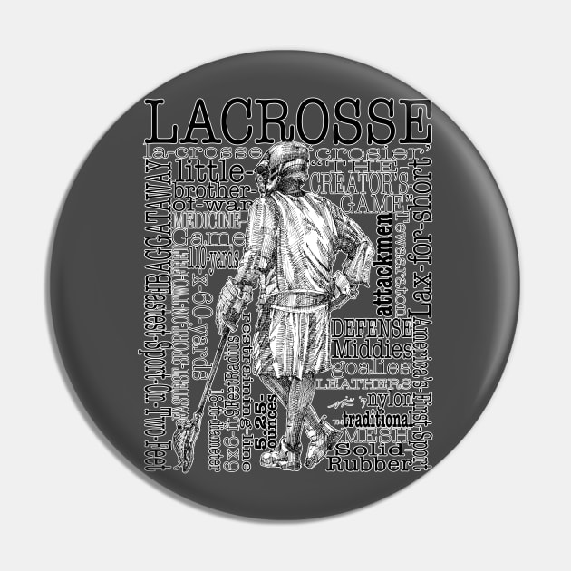 Lacrosse Montage (Male-Border) Pin by TheArtofLax