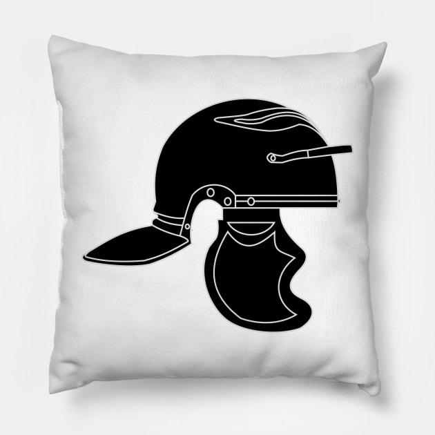 Black Imperial Roman Helmet (Galea) Pillow by PabloDeChenez