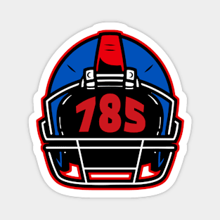 Retro Football Helmet 785 Area Code Lawrence Kansas Football Magnet