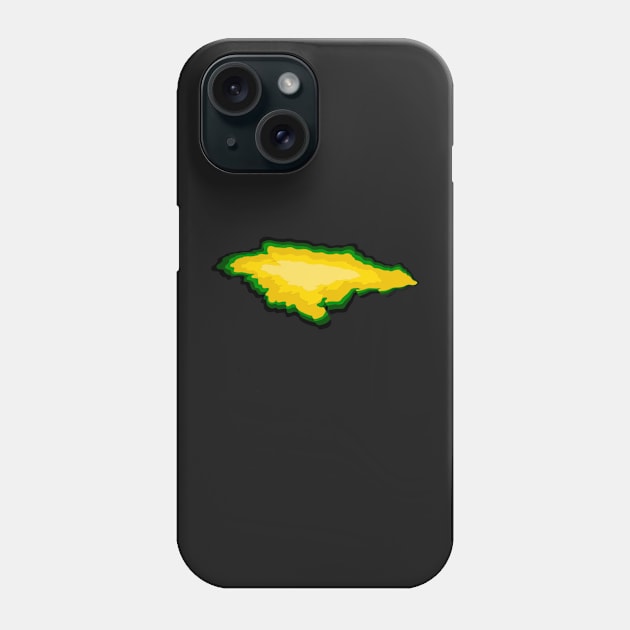 Jamaica  map of Jamaica  in the colors of the Jamaican flag black green and gold Phone Case by Artonmytee