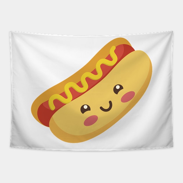 Cute Kawaii Hot Dog Tapestry by MajorCompany