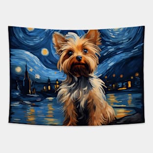 Yorkshire Terrier Starry Night Tapestry