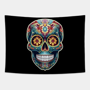 Turquoise Mexican Sugar Skull Tapestry