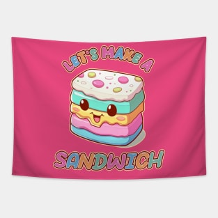 Let's Make a Sandwich? Kawaii Ice Cream Sandwich Tapestry