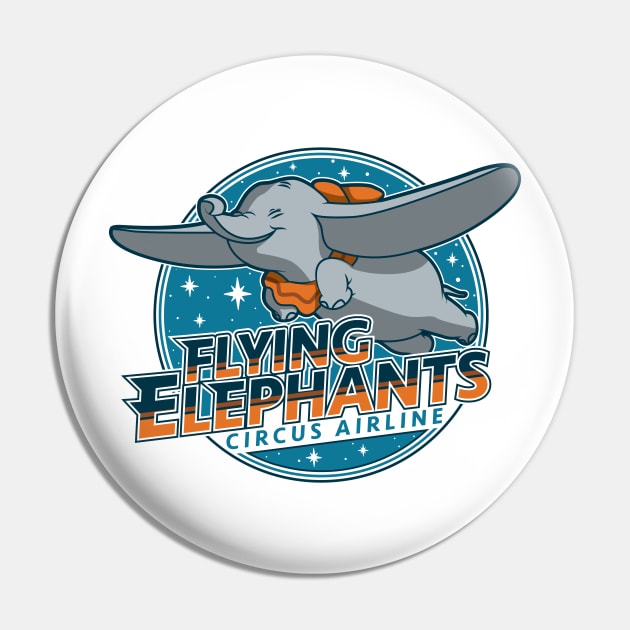 Flying Elephant Circus Airlines Pin by erikamverge