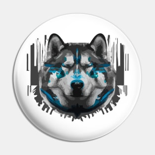 Malamute Futuristic Geometric Artwork Pin