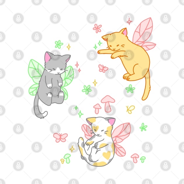 fairy kitties (red/green/yellow) by casserolestan