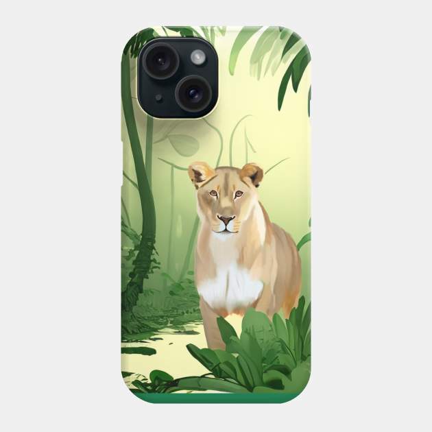 Lion in the Jungle Phone Case by Ammi