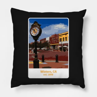 Winters Clock Tower Pillow