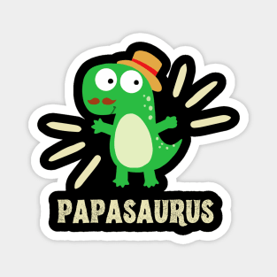 Papasaurus Funny T-Rex Dinosaur Dad Father Family Magnet