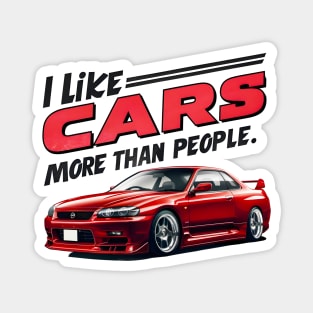 I like cars more than people Humorous Auto Enthusiast tee 2 Magnet