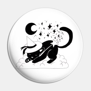 Sleepy Wizard Kitty Pin