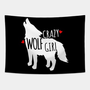 crazy wolf girl Tapestry