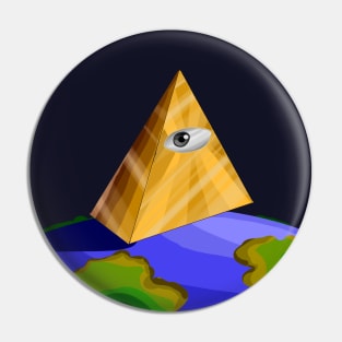 illuminati eye, illuminati triangle over planet earth Pin