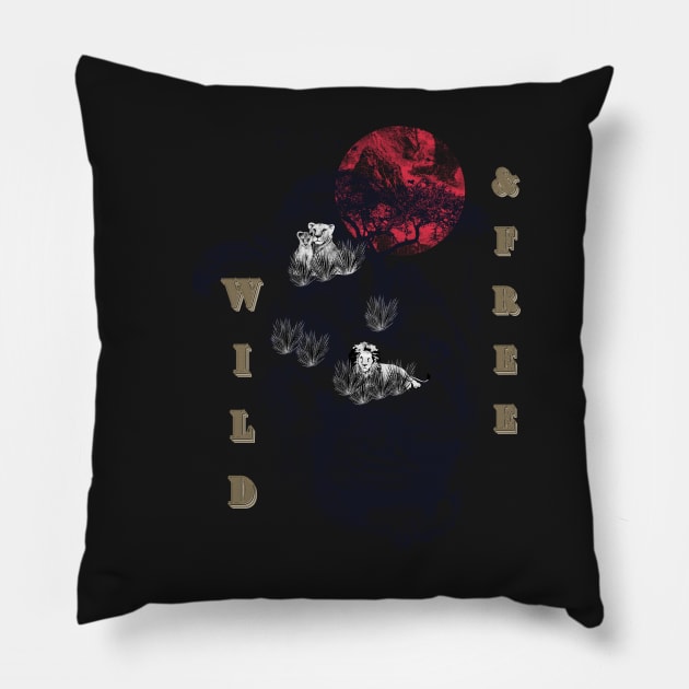 wild & Free Pillow by MinnieWilks