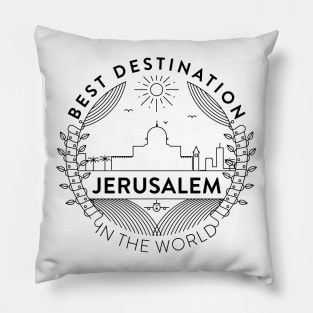 Jerusalem Minimal Badge Design Pillow