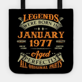 46th Birthday Gift Legends Born In January 1977 46 Years Old Tote