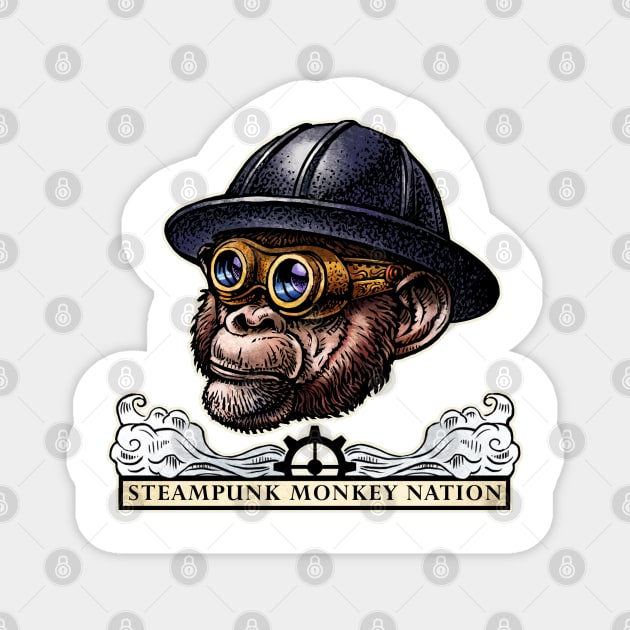 Steampunk Monkey Nation Magnet by ChetArt