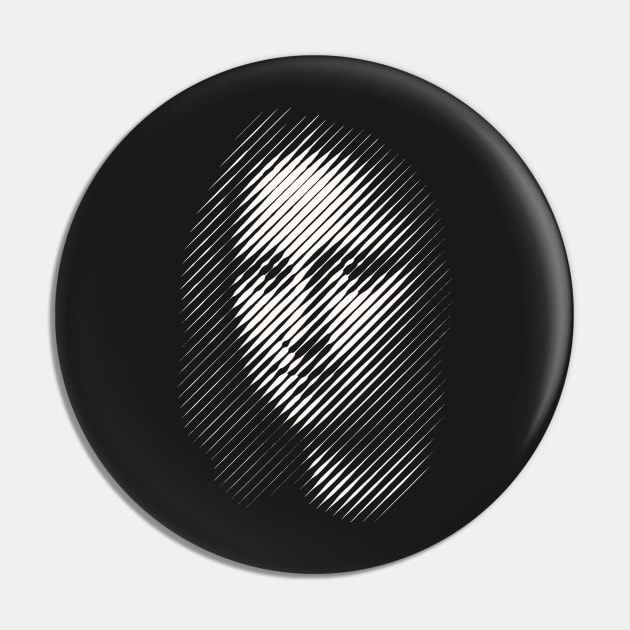 Mona Lisa in Diagonal Stripes Anamorphic Pop Art Pin by scotch