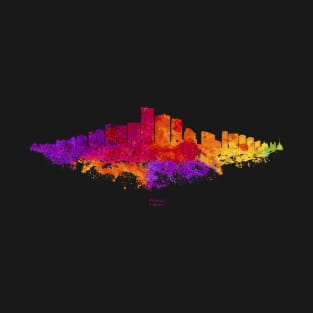 Phoenix City Skyline - Watercolor Red, orange, purple T-Shirt