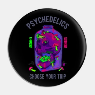 Mushroom LSD Skull Psychedelic Trip Pin