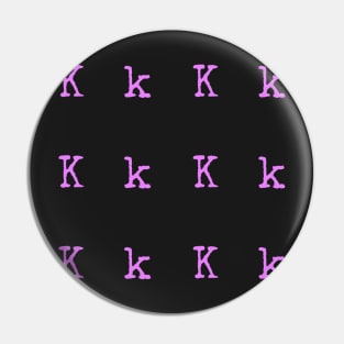 Pink Typewriter Letter K Pin