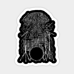 SEEMBO Jellyfish Playing Drums Musician Drummer Music Band Magnet