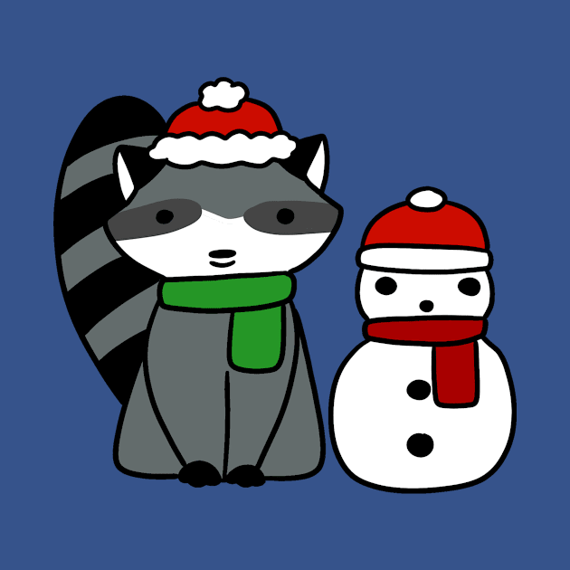 Raccoon and Snowman by saradaboru