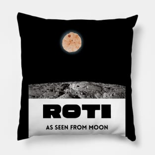 Roti As Seen From Moon 1 (in black) | Funny Desi Pillow