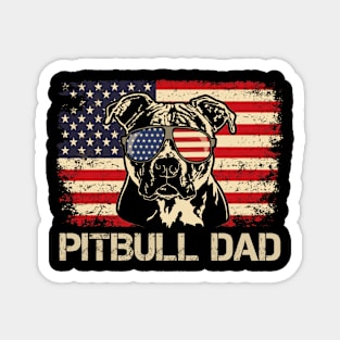 Best Pitbull Dad Ever Shirt American Flag 4th Of July Gift Magnet