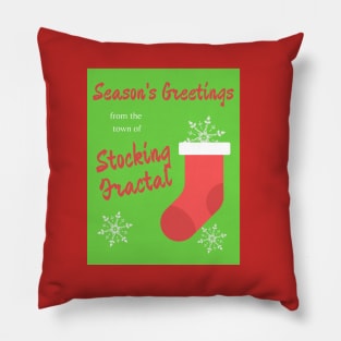 Season's Greetings from Stocking Fractal Pillow